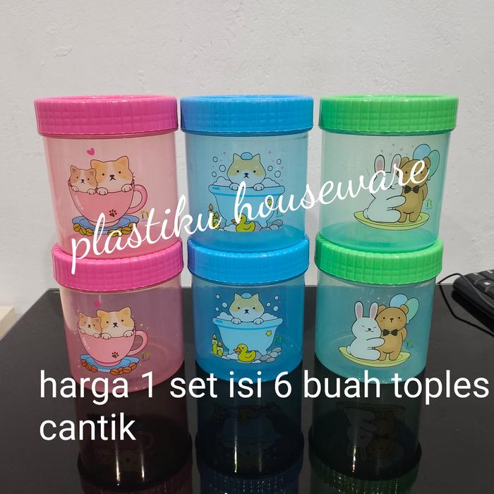 Gambar Toples Plastik Cantik Toples Set Toples Kue Lebaran Toples Drat isi 6 dari Plastiku Houseware undefined Tokopedia