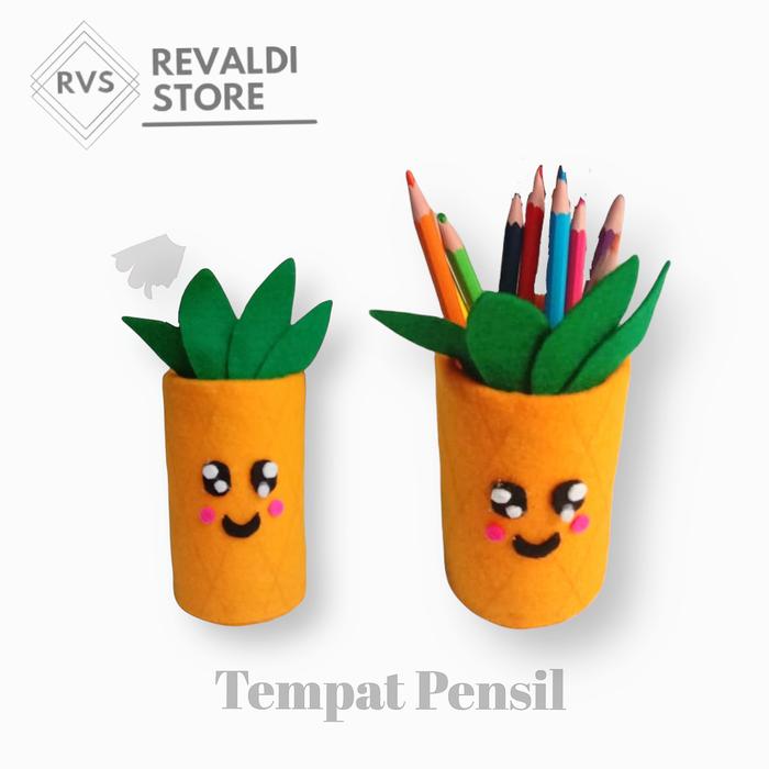 Gambar Kerajinan Tempat Pensil Dari botol bekas dan kain flanel - Nanas dari RevaldiStore06 undefined Tokopedia