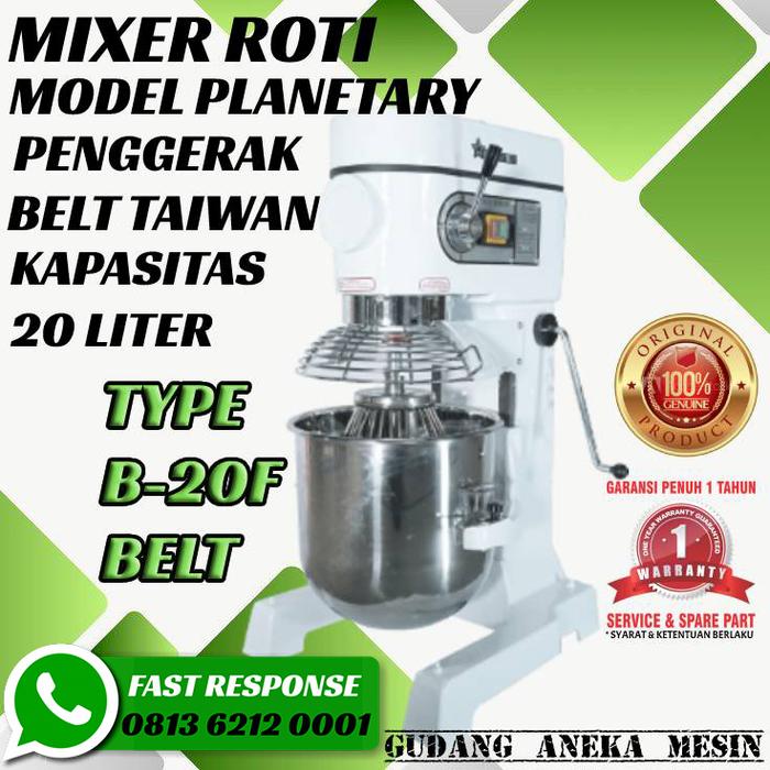 Mixer Roti Taiwan Jual Planetary Mixer Kapasitas 20L Model Belt Taiwan B20F Mixer Roti ...