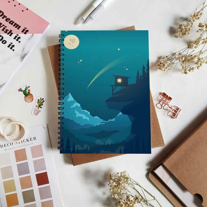 Gambar Buku catatan ukuran A5/ Notebook A5/Buku Tulis c - moon, garis dari Gress books.id undefined Tokopedia
