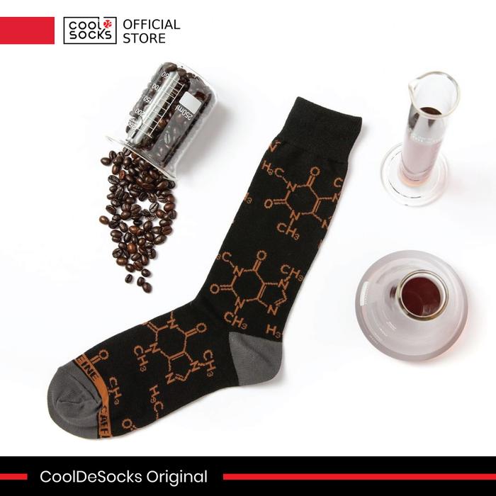Gambar CoolDeSocks Original | Kaos Kaki Motif - Caffeine Molecules dari CoolDeSocks undefined Tokopedia
