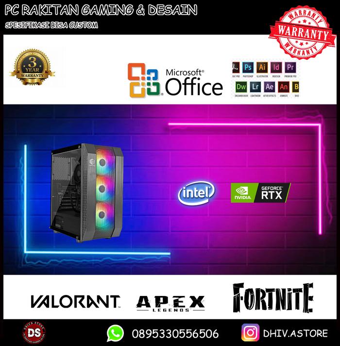 Jual PC RAKITAN GAMING INTEL I5 10400F I 16GB I 256GB I RTX 3070