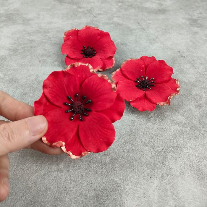 Gambar HIASAN BUNGA GUMPASTE FLOWER CAKE TOPPER HIASAN KUE ULANG TAHUN PMANM - Merah dari toko jojo bintaro undefined Tokopedia