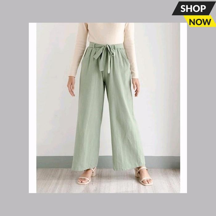 Gambar Celana kulot wanita trendy,Fashion Wanita, Bawahan Wanita SHARON PANTS - Matcha dari Noureen-fashion undefined Tokopedia