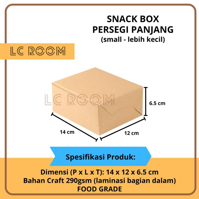 Gambar PAPER SNACK BOX KOTAK KUE KERTAS COKLAT DUS MAKANAN RINGAN MARTABAK - uk.S 14x12x6.5 dari LC room undefined Tokopedia