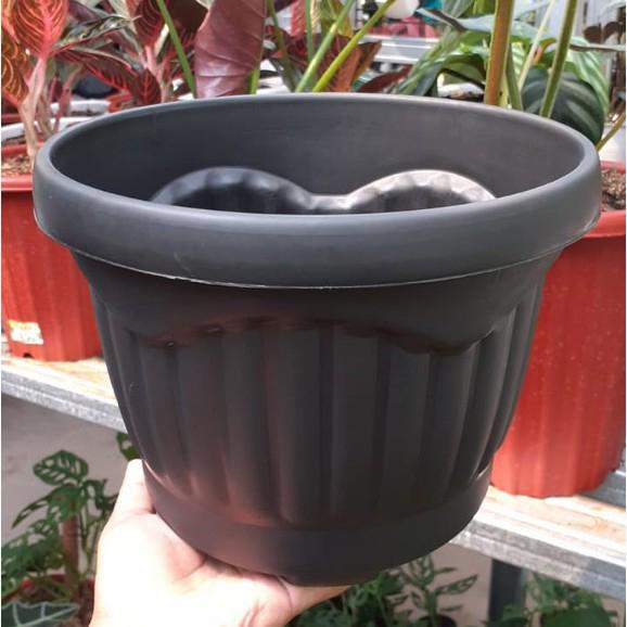 Gambar pot bunga hitam 25 cm Pot tanaman 25 Pot Plastik 25cm pot tanaman hias dari grosir botol_NEW undefined Tokopedia