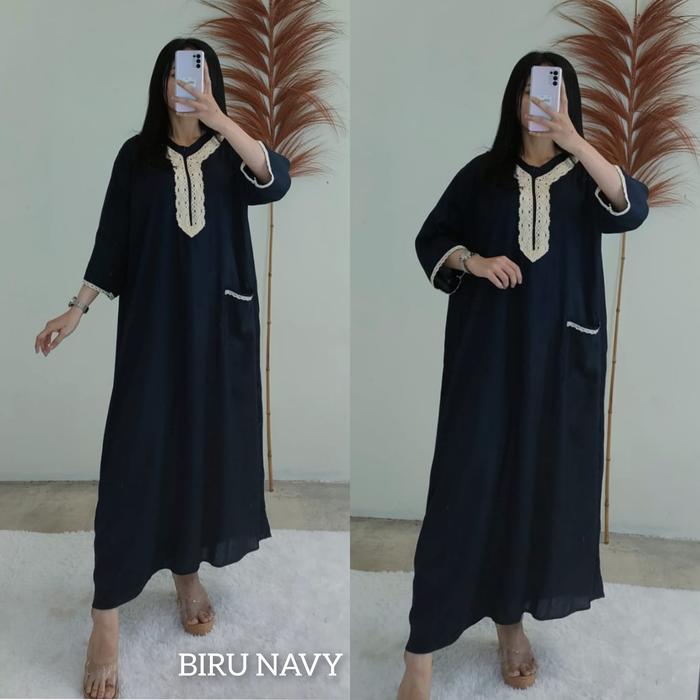 Gambar daster kekinian/aisyah - Biru nevy dari gendis-store12 undefined Tokopedia