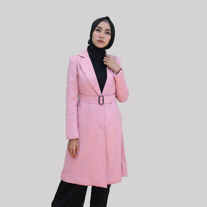 Gambar Dress, Blazer, mantel, Coat, jaket Wanita/cewe Code Long caitlin Black - Dusty/Peach, XXL dari Empire_ID undefined Tokopedia