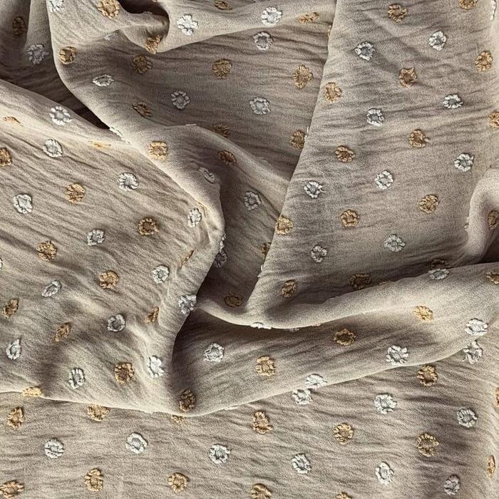 Gambar Rayon CRINKLE CEY Airflow URAGIRI Original Kain Katun Motif Dots Two - Cream, 0,5 meter dari -GIO Store- undefined Tokopedia