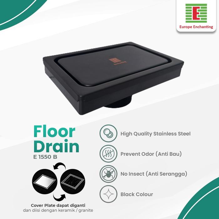 Gambar E 1550 Floor Drain / Saringan Got Stainless Steel - Hitam dari Enchanting Surabaya undefined Tokopedia