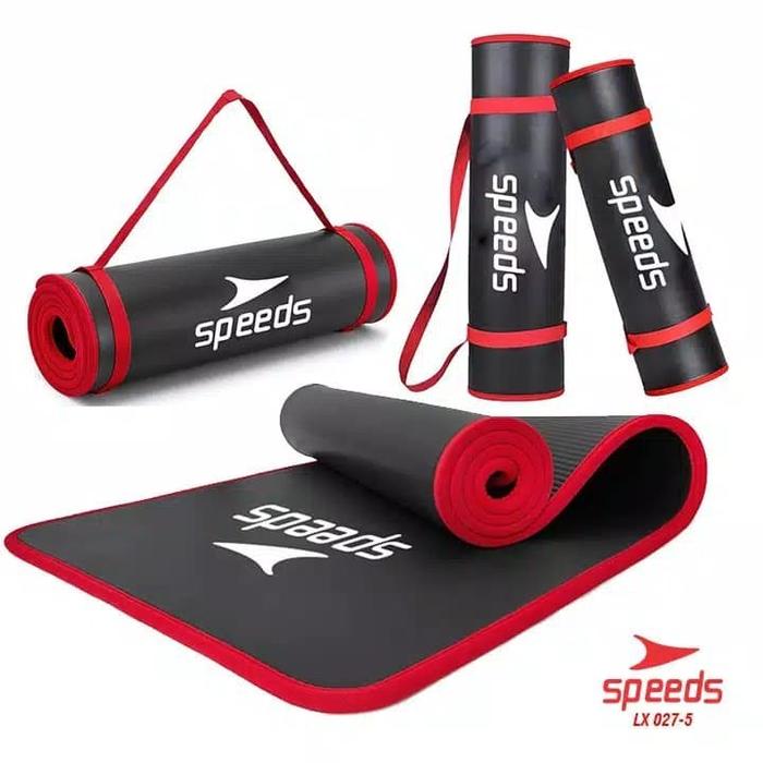Gambar NEW SALE NBR 10MM matras yoga / YOGA MATT TEBAL FREE TAS MURAH - HITAM LIS MERAH dari seventh sport undefined Tokopedia