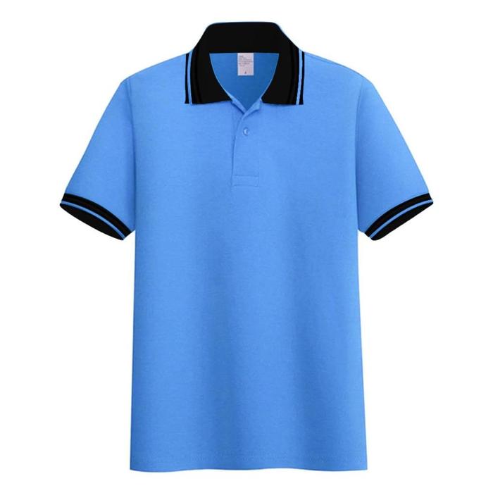 Gambar Kaos poloshirt kerah kombinasi | kaos kerah pria seragam polos SkyBlue - sky blue, M dari DailyStore 21 undefined Tokopedia