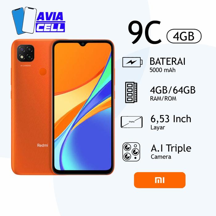 Jual XIAOMI 9C RAM 4/64 GB GARANSI RESMI XIAOMI INDONESIA Orange