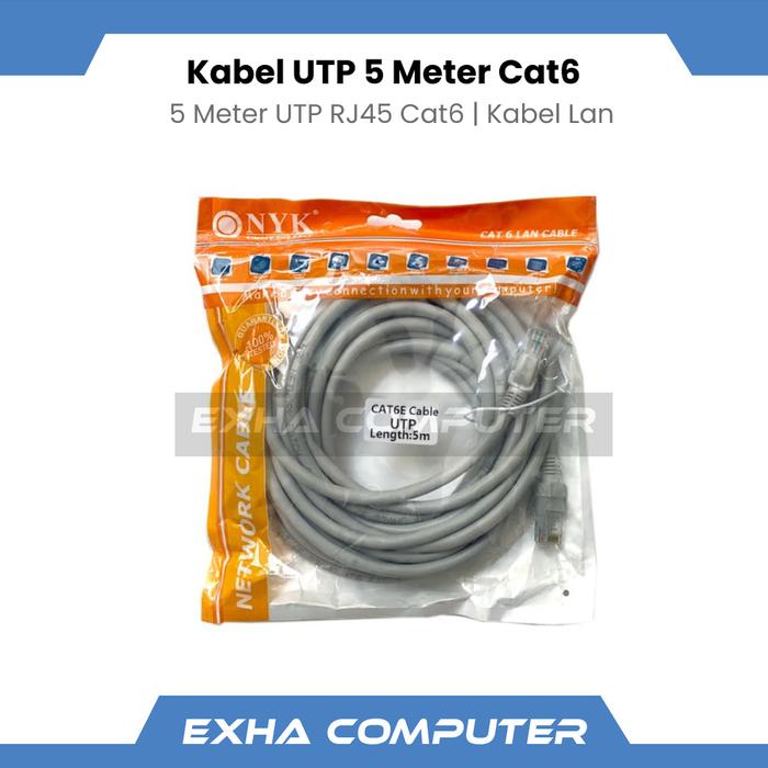 Gambar Kabel LAN UTP 5 Meter Cat 6e RJ45 Ethernet Cable dari EXHA Computer undefined Tokopedia
