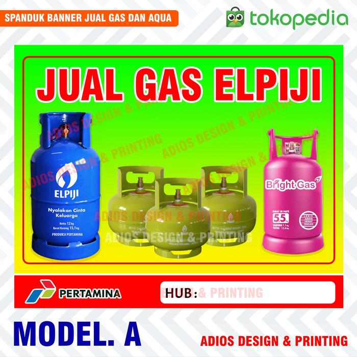Gambar Spanduk Banner Jual Gas Elpiji 3 Kg & Aqua Galon - MODEL. A, 150X100 CM dari ADIOS DESIGN PRINTING undefined Tokopedia