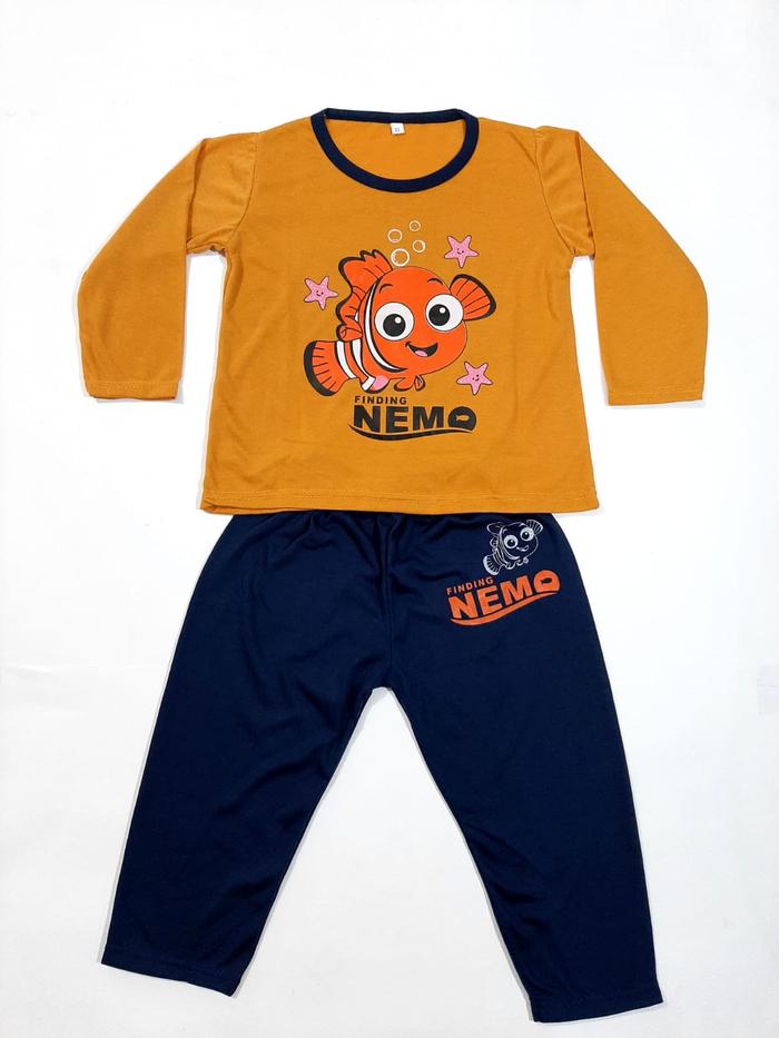 Gambar setelan celana lengan panjang PP pakaian anak laki laki gambar nemoo - -Nemo-kuning, 8-10thn - No.7 dari LINGLANG FASHION undefined Tokopedia