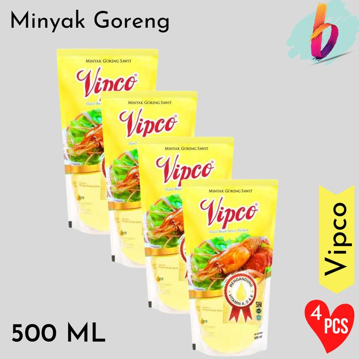 Gambar Minyak Goreng 500 ml Setengah Liter x 4pcs - Vipco dari Bella shop TNG undefined Tokopedia