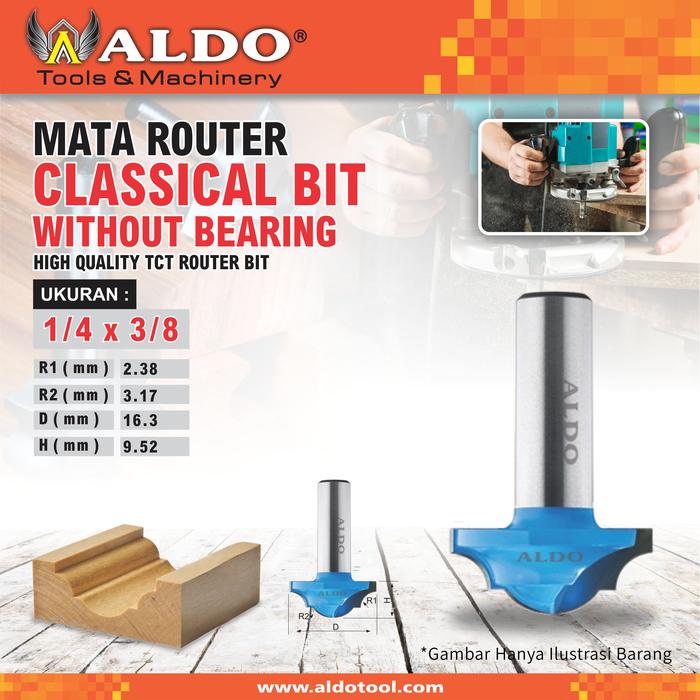 Mata Router 3 Wing Jual Mata Router Classical Bit Without Bearing - - 1/4 x 3/8 - Kota ...