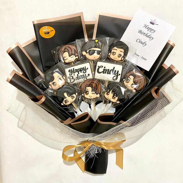 Gambar Buket Cookies / Cookie Bouquet Song Joong Ki Graduation – Buket Hadiah Ulang Tahun & Wisuda Graduation Gift Unik Edible Custom - Tanpa Bunga, GRAB/GOJEK dari Crumbella.id undefined Tokopedia