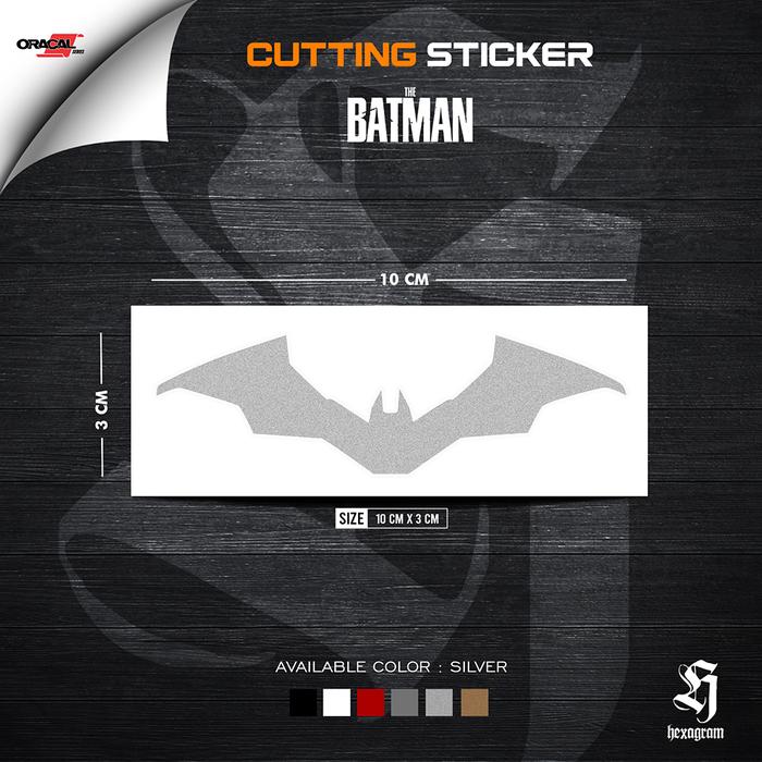 Gambar Cutting Sticker The Batman Logo 2022 | Stiker Logo The Batman 2022 - Silver Matte dari Hexagram Stiker undefined Tokopedia