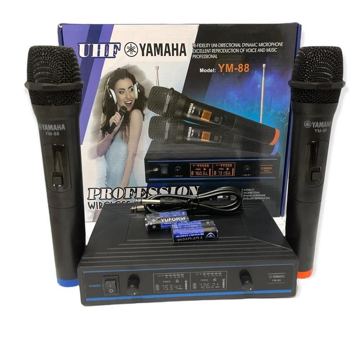 Gambar Microphone YAMAHA YM-88 Wireless Double Mikrofon mic tanpa kabel dari Okeshop41 undefined Tokopedia
