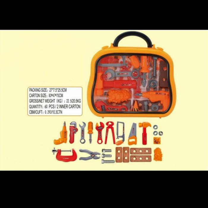 Gambar MAINAN ANAK LAKILAKI TUKANG TUKANGAN TOOL BACK PACK KOPER PLAY SET - Merah dari KITTY MART undefined 5 Tokopedia
