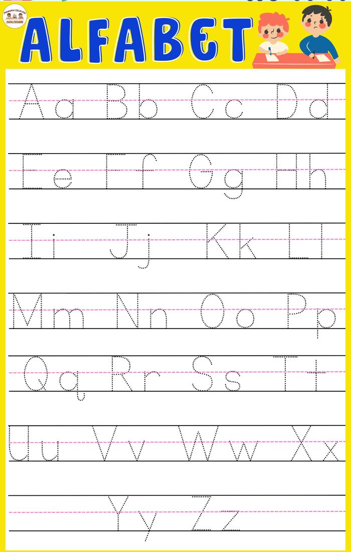 Gambar POSTER BELAJAR ANAK Gambar Edukasi Balita TK PAUD SD Paket Lengkap - ALFABET TRACING dari MEAM Mainan Edukasi undefined Tokopedia