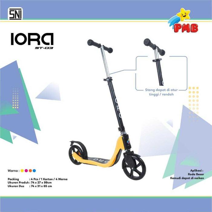 Gambar Skuter PMB IORA ST-03 Scooter Mainan Anak Otoped Roda Besar - Kuning dari MurahcuanBike undefined Tokopedia