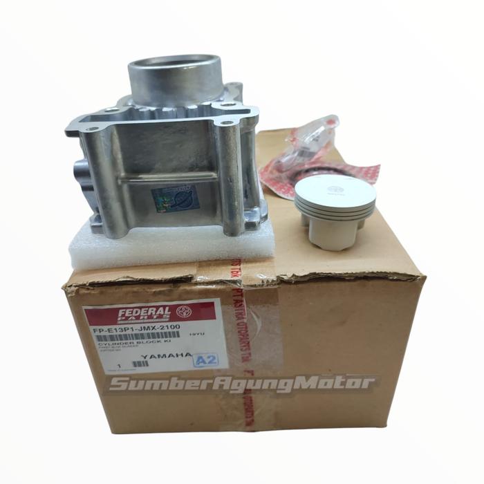 Gambar CYLINDER BLOCK KIT PAKET BLOK SILINDER JUPITER MX LAMA MX NEW 135 CC - FEDERAL dari Sumber Agung Motor undefined Tokopedia