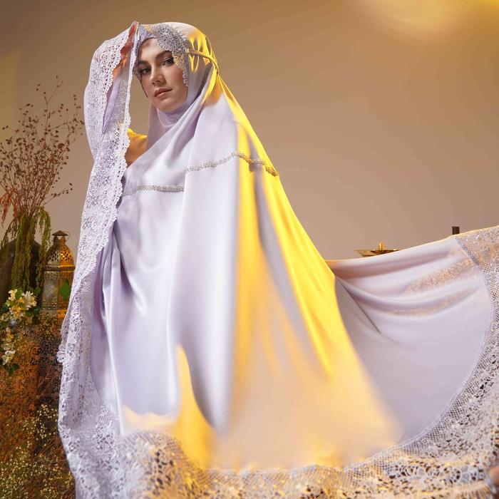 Gambar Mukena Tatuis Nova 038 Polos Renda Adem Ungu Hijau Krem Cokelat Mewah - Purple dari Almandacollection undefined Tokopedia