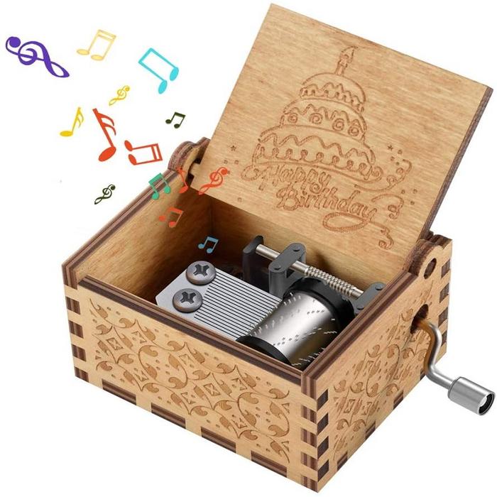 Gambar Kotak Musik Putar Bahan Kayu Wooden Music Box Kotak Musik Otomatis - 6.5x5.3x4cm dari Abeeing undefined Tokopedia