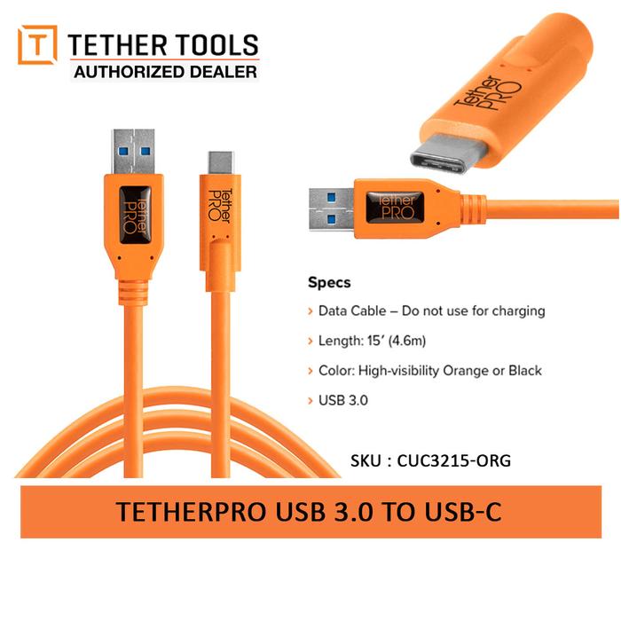 Gambar Tether Tools Pro USB 3.0 to USB C - tether tools cable - Orange dari TasKamera-ID undefined Tokopedia