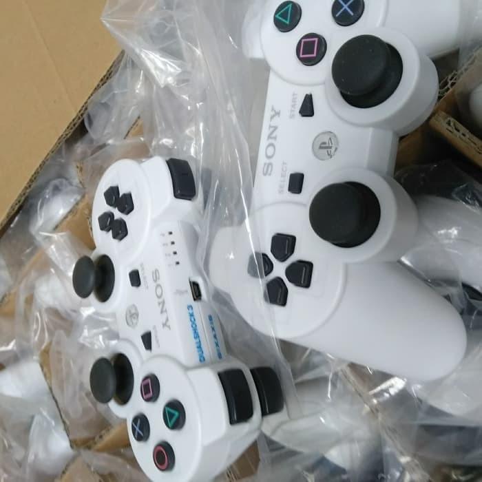 Gambar controller dualshock stick stik joystick PS 3 PS3 wireless ori army - Putih, dengan dus dari UNIGAME undefined Tokopedia