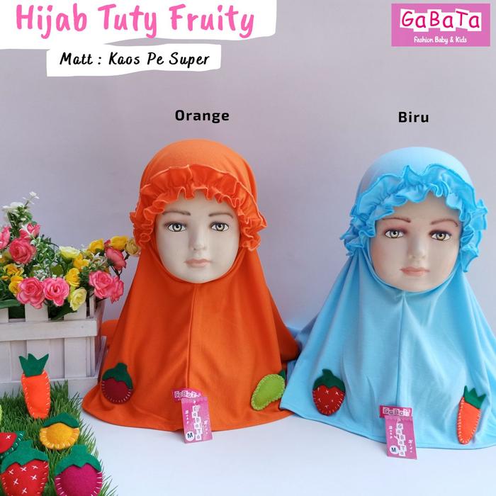 Gambar HIJAB Anak Tuty Fruity GaBaTa - Orange, XL dari Gabata Shop undefined Tokopedia