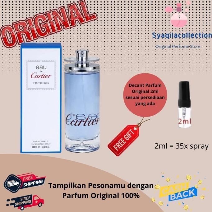 Jual PARFUM ASLI ORIGINAL PRIA LAKI LAKI CARTIER VETIVER BLEU MEN EDT 200ML  - Jakarta Timur - agathakarsono | Tokopedia