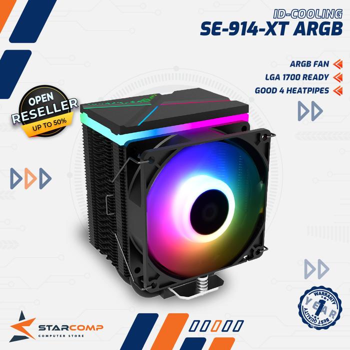 Gambar IDCOOLING ID-COOLING SE-914-XT ARGB CPU Cooler Intel/AMD ID COOLING dari Starcomp Origin undefined Tokopedia