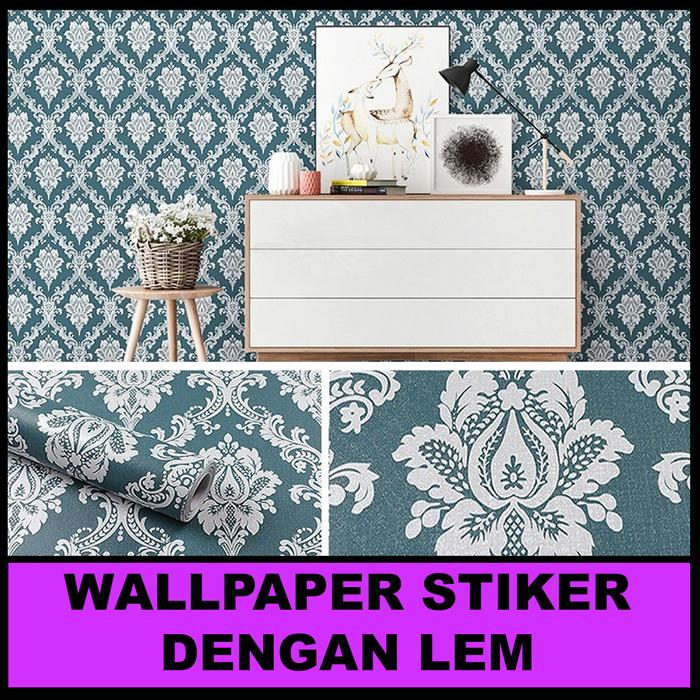 Gambar PROMO ! Paket Isi 5 Roll Wallpaper Stiker Dinding Motif Batik / HW - BATIK HIJAU dari homes wallpaper undefined Tokopedia