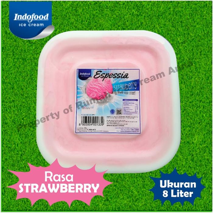 Gambar Ice Cream / Es Krim 8 Liter IndoEskrim - strawberry dari Rumah Ice Cream Jakarta undefined Tokopedia