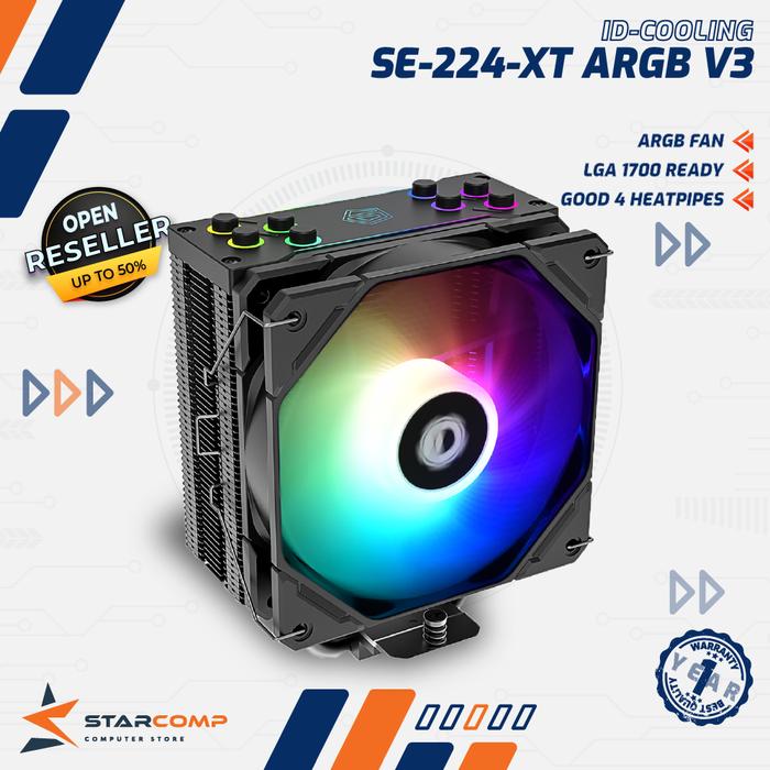 Gambar ID-COOLING SE-224-XT ARGB V3 CPU Cooler Intel/AMD ID COOLING dari Starcomp Origin undefined Tokopedia