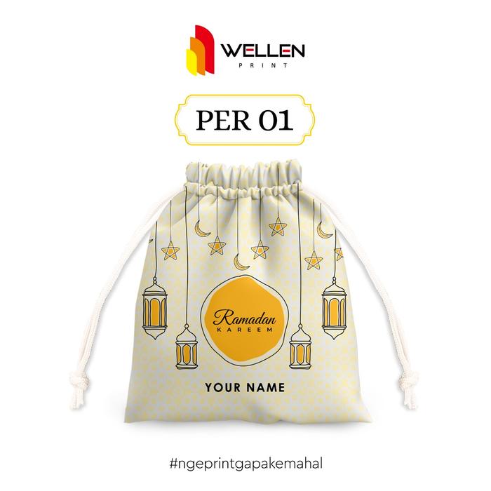 Gambar Pouch Serut Custom Idul Fitri / Kantong serut Souvenir Lebaran - PER 01 dari WELLEN PRINT OFFICIAL undefined Tokopedia