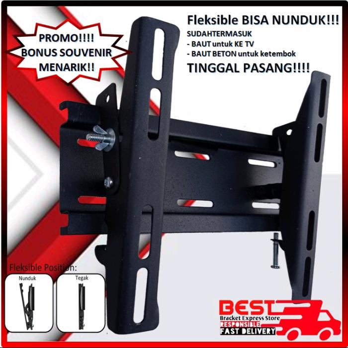 Gambar Bracket TV 14" s/d 40" Universal 40 32 24 19 Inch 100% Full BESI BEST - TILT 42" MAX43" dari QualityBracket undefined Tokopedia