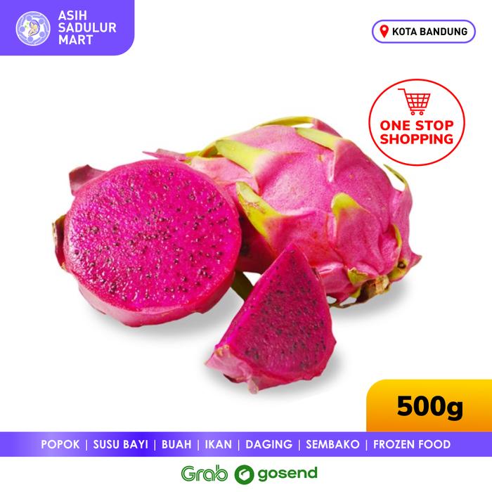 Gambar Buah Naga Merah Segar Bandung 1kg - 500g dari Asih Sadulur Mart undefined Tokopedia