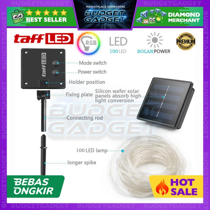 Gambar TaffLED Solar Power Decoration Light 100 LED Lampu Hias Taman YY-3210 dari BudgetGadget undefined Tokopedia