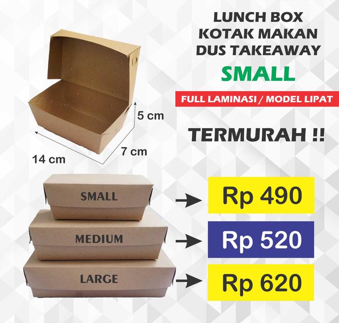 Gambar LUNCH BOX PAPER - SMALL / KOTAK MAKAN / DUS NASI / KOTAK BUNGKUS NASI - SMALL KRAFTBOSS dari KRAFT MASTER undefined Tokopedia