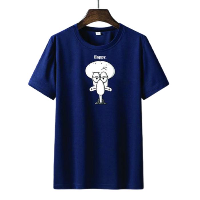 Gambar kaos distro squidward happy sablon digital cotton combed 30s unisex - Navy, XL dari JNOS.ID undefined Tokopedia
