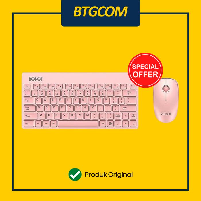 Gambar Robot KM3000 Portable Mini Wireless Combo Keyboard Mouse Bundle - Merah Muda dari btgcom undefined Tokopedia