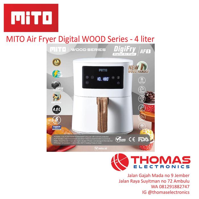 Gambar Digital Air Fryer Mito Original Garansi Resmi - MITO AIR FRYER - Putih Kayu dari Thomas Elektronik undefined Tokopedia