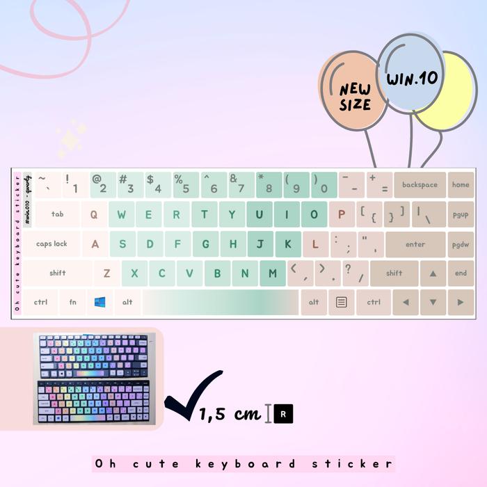 Gambar Qwerty Keyboard Sticker for Windows Aesthetic Palette Color - Oh Cute - win.10-qwerty dari Oh Cute undefined Tokopedia