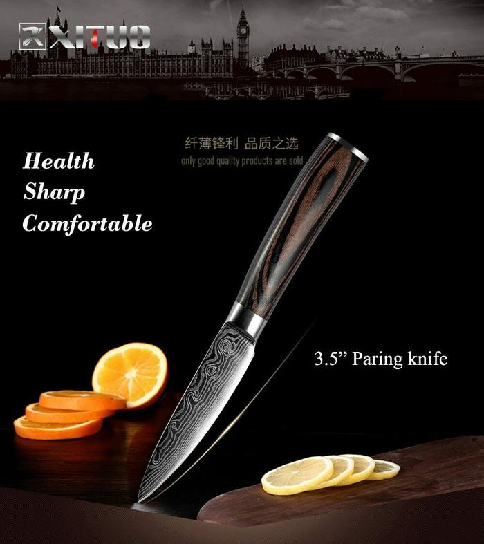 Gambar Pisau Dapur Knife Chef Pisau Daging Pisau Tajam Jepang Anti Karat - Paring Knife dari WOLLMART. undefined Tokopedia