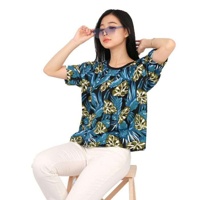 Gambar Kaos / Blouse Lengan Pendek Baju santai wanita dewasa janda kembang - Tosca, XXL dari Pusat Baju Murah Wanita undefined Tokopedia